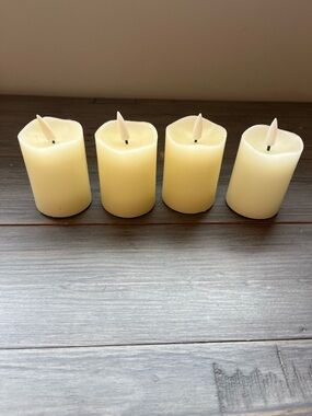 Ivory LED Flameless Pillar Candles - Set of 4
